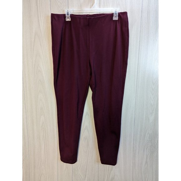 Chico's Pants - CHICOS DESIGN Womens Pants 2 Large Maroon Pull On Slim Leg Career Casual